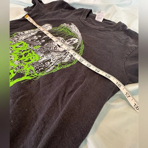 Delta protocol Unisex Small Black Graphic Tee. Grim Reaper. Skeleton. Green. - Picture 6 of 8